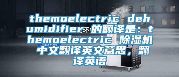 themoelectric dehumidifier 的翻譯是：themoelectric 除濕機 中文翻譯英文意思，翻譯英語