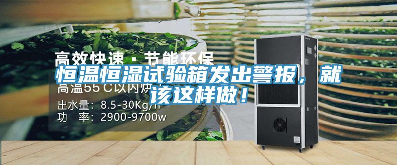 恒溫恒濕試驗箱發出警報，就該這樣做！